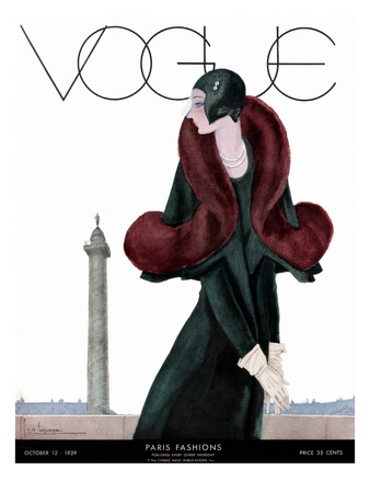 Vogue Cover - October 1929 by Georges Lepape Pricing Limited Edition Print image