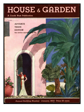 House & Garden Cover - January 1933 by Georges Lepape Pricing Limited Edition Print image