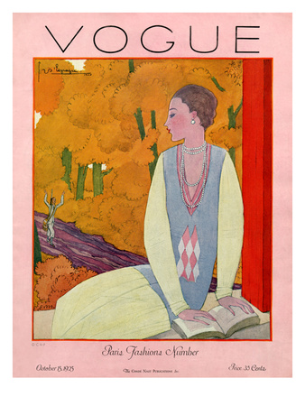 Vogue Cover - October 1925 by Georges Lepape Pricing Limited Edition Print image