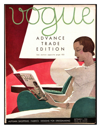 Vogue Cover - September 1932 by A.E. Martin Pricing Limited Edition Print image