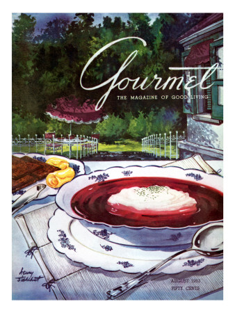Gourmet Cover - August 1953 by Henry Stahlhut Pricing Limited Edition Print image