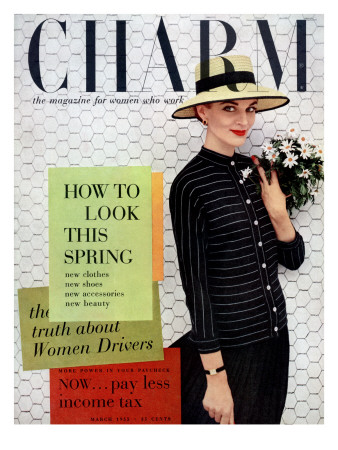 Charm Cover - March 1955 by Carmen Schiavone Pricing Limited Edition Print image