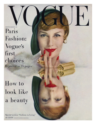 Vogue Cover - September 1957 by John Rawlings Pricing Limited Edition Print image