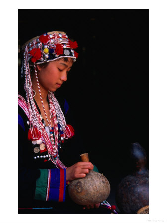 Hani Girl In Traditional Costume, Xishuangbanna, China by Keren Su Pricing Limited Edition Print image