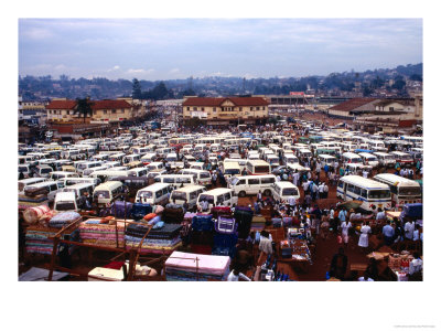 Sea Of Matatu (Small Tour Buses), Kampala, Uganda by Dennis Johnson Pricing Limited Edition Print image