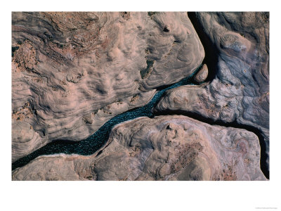 Aerial View Of A Slot Canyon Off Lake Powell, Lake Powell, Usa by Jim Wark Pricing Limited Edition Print image