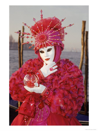 Mask And Costume, Venice, Italy by Elfi Kluck Pricing Limited Edition Print image