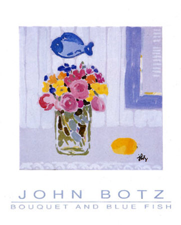 Bouquet And Blue Fish by John Botz Pricing Limited Edition Print image