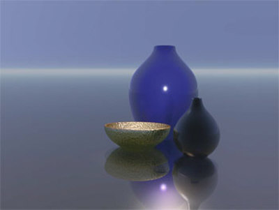 Blue Vases With Bowl by Trevor Scobie Pricing Limited Edition Print image