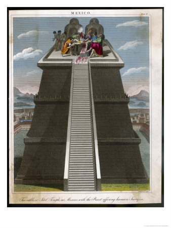Aztecs Of Mexico Priests Of Tenochtitlan Sacrifice Victims To Their Gods by J. Chapman Pricing Limited Edition Print image
