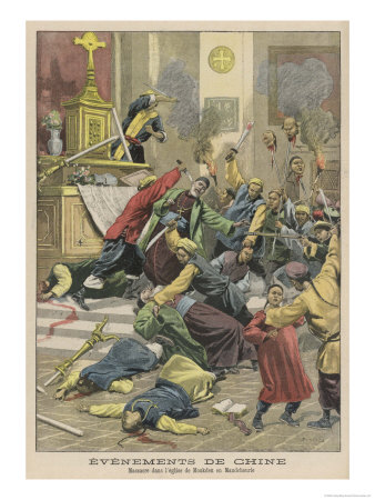 Boxer Rebellion At Mukden Rebels Invade A Christian Church And Massacre Chinese Christians by Carrey Pricing Limited Edition Print image