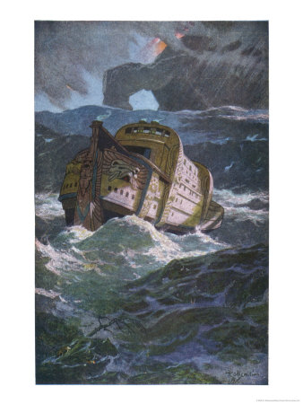 The Sumerian Deluge: The Ark Of Pir (Or Uta) Napishtim Rides Upon The Face Of The Waters by E. Wallcousins Pricing Limited Edition Print image