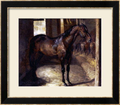 Anglo-Arabian Stallion In The Imperial Stables At Versailles by Theodore Gericault Pricing Limited Edition Print image