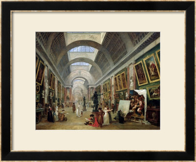 View Of The Grand Gallery Of The Louvre, 1796 by Hubert Robert Pricing Limited Edition Print image