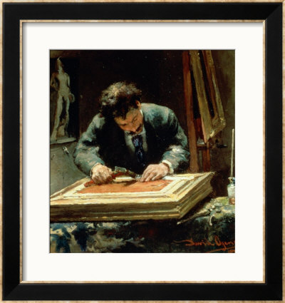 The Picture Framer, 1878 by David Oyens Pricing Limited Edition Print image