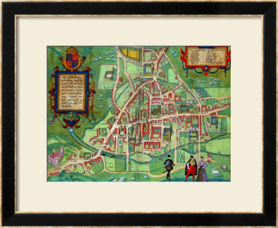 Map Of Cambridge, From Civitates Orbis Terrarum By Georg Braun And Frans Hogenberg, Circa 1572 by Joris Hoefnagel Pricing Limited Edition Print image