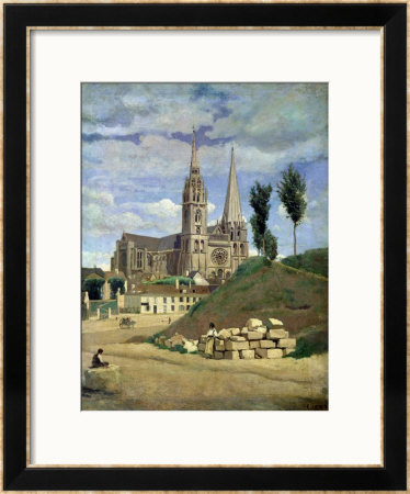 Chartres Cathedral, 1830 by Jean-Baptiste-Camille Corot Pricing Limited Edition Print image