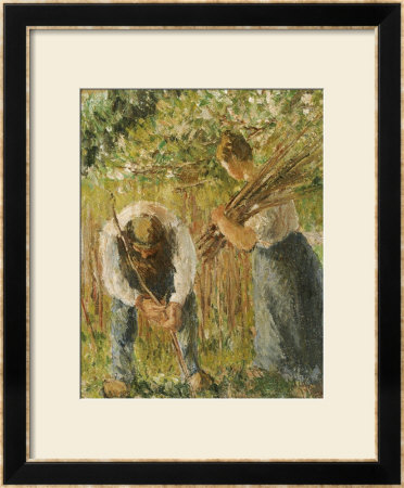 Farm Labourers Planting Stakes, 1902 by Camille Pissarro Pricing Limited Edition Print image