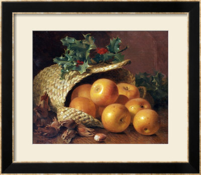 Still Life With Apples, Hazelnuts And Holly, 1898 by Eloise Harriet Stannard Pricing Limited Edition Print image