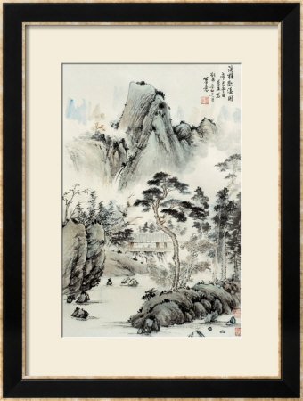 Mountain House By Waterfall by Yongsun Huang Pricing Limited Edition Print image