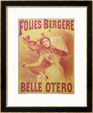 Poster Advertising La Belle Otero At The Folies-Bergeres, 1894 by G. Bataille Pricing Limited Edition Print image