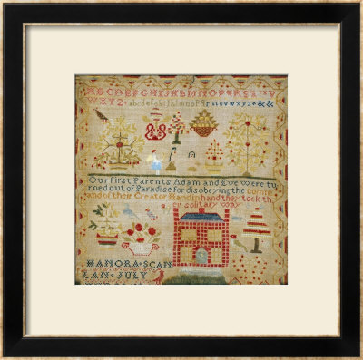 Silk On Linen Needlework Sampler, Circa 1836 by Hannah Scanlon Pricing Limited Edition Print image