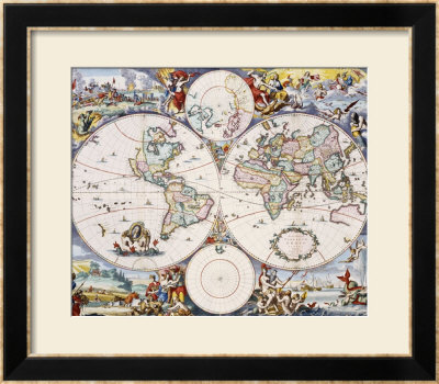 Wall-Map Of The World On 4 Sheets, Circa 1696 by Cornelis Iii Danckerts Pricing Limited Edition Print image