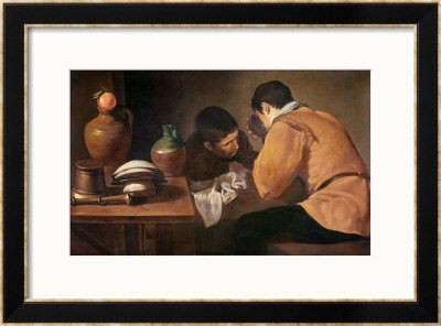 Two Men At Table, Circa 1620-21 by Diego Velázquez Pricing Limited Edition Print image