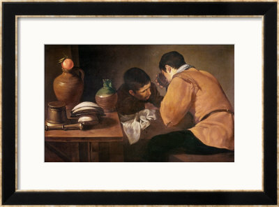 Two Men At Table, Circa 1620-21 by Diego Velazquez Pricing Limited Edition Print image
