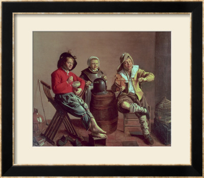 Two Boys And A Girl Making Music, 1629 by Jan Miense Molenaer Pricing Limited Edition Print image