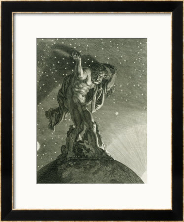 Atlas Supports The Heavens On His Shoulders, 1731 by Bernard Picart Pricing Limited Edition Print image
