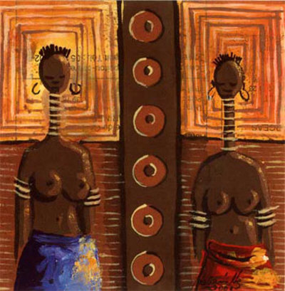 Les Deux Femmes by Melain N'zindou Pricing Limited Edition Print image