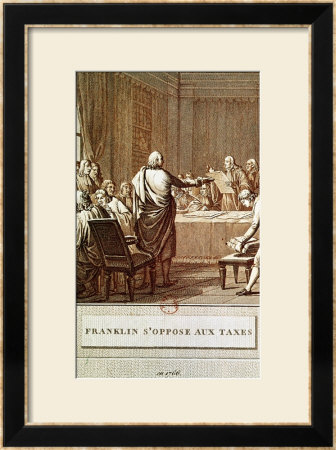 Benjamin Franklin Presenting His Opposition To The Taxes In 1766 by Le Jeune Pricing Limited Edition Print image