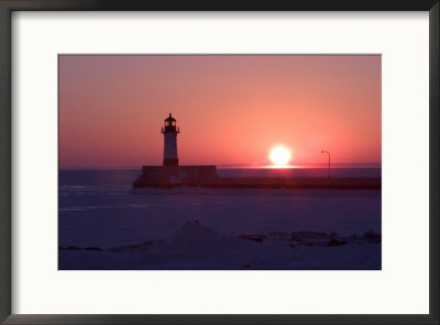 Canal Park Lighthouse At Dawn, Canal Park, Duluth, Minnesota, Usa by Maresa Pryor Pricing Limited Edition Print image
