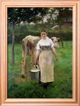 Manda Lametrie, The Farm Maid, 1887 by Alfred Roll Pricing Limited Edition Print image