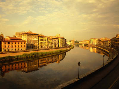 River Arno And Waterfront Buildings, Pisa, Tuscany, Italy by Jon Davison Pricing Limited Edition Print image