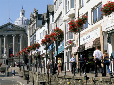 Market Jew Street, With Market House And Statue Of Inventor H. Davy At Far End, Penzance, England by Brigitte Bott Pricing Limited Edition Print image