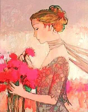 Femme Au Bouquet by Sachiko Imai Pricing Limited Edition Print image