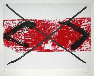 Bande Rouge by Antoni Tapies Pricing Limited Edition Print image