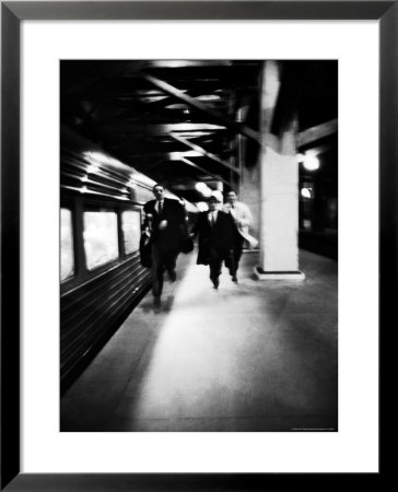 Commuters On New York New Haven Line Running To Catch Train Pulling Out Of Grand Central Station by Alfred Eisenstaedt Pricing Limited Edition Print image