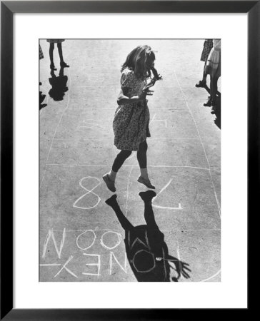 Girls Playing Hopscotch by Ralph Morse Pricing Limited Edition Print image