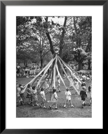 School Children Playing Around The May Pole by Martha Holmes Pricing Limited Edition Print image