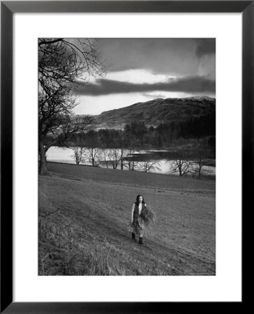 Scottish Farm Girl Walking Along A Trail Where Wordsworth Wrote Some Of His Poetry by Nat Farbman Pricing Limited Edition Print image