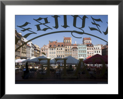 Colourful Houses Of The Old Town Square Viewed Through A Cafe Window, Old Town, Poland by Gavin Hellier Pricing Limited Edition Print image