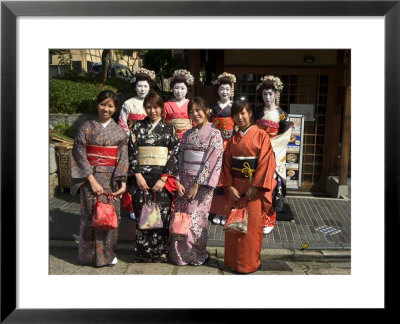 Girls Wearing Yukata, Kimono, Geisha, Maiko (Trainee Geisha) In Gion, Kyoto City, Honshu, Japan by Christian Kober Pricing Limited Edition Print image
