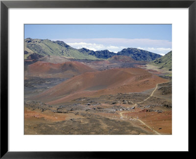 Foot Trail Through Haleakala Volcano Crater Winds Between Red Cinder Cones, Maui, Hawaiian Islands by Tony Waltham Pricing Limited Edition Print image