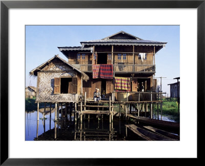 House On Stilts Of Shan Family, Inle Lake, Shan States, Myanmar (Burma) by Upperhall Pricing Limited Edition Print image