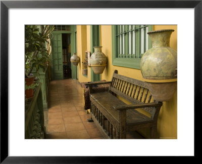 Pottery And Bench In House In Barranco Neighborhood, Lima, Peru by John & Lisa Merrill Pricing Limited Edition Print image