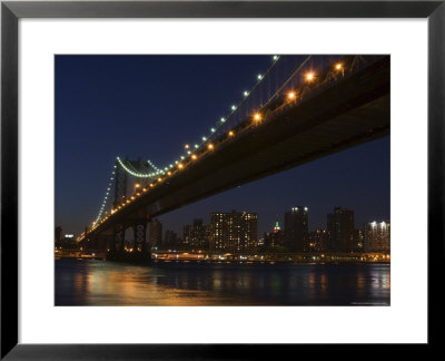 Manhattan Bridge At Dusk, New York City, New York, United States Of America, North America by Amanda Hall Pricing Limited Edition Print image