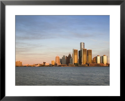 City Skyline Along Detroit River, Detroit, Michigan, Usa by Walter Bibikow Pricing Limited Edition Print image